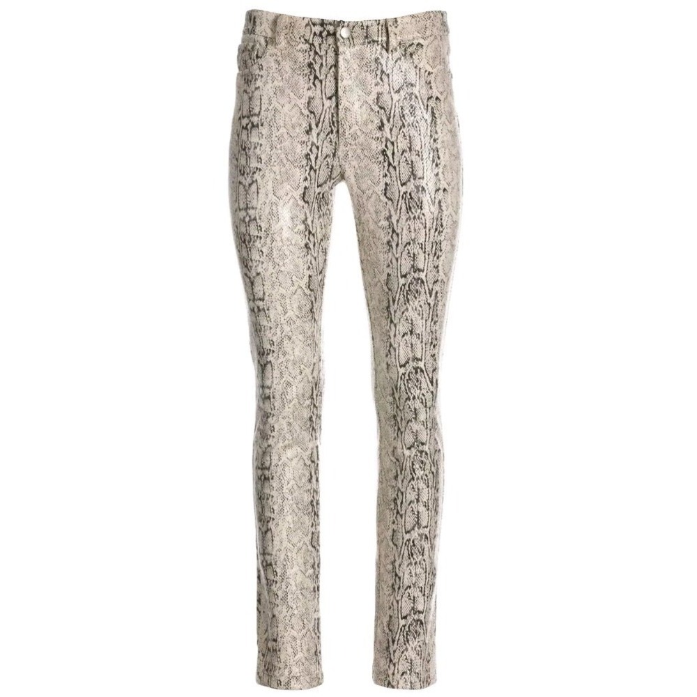 Boston Proper Snake Print Pants Trouser Business Casual Tappered Silver Shimmer
